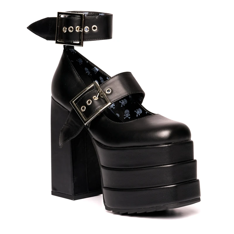 LAMODA Women's Automatic Court Shoe, Black Pu, 7 UK