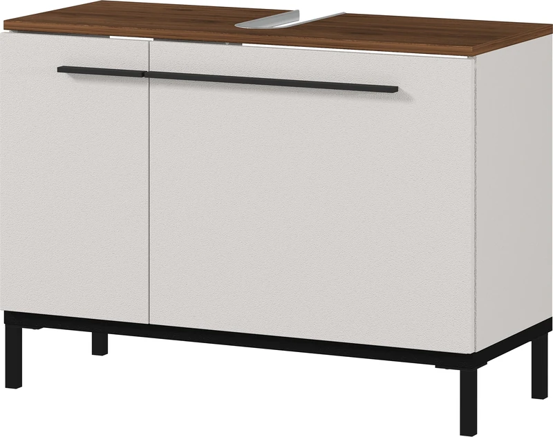 Germania Washbasin vanity unit 2670-573 GW-YONKERS, in cashmere/walnut repro, with siphon cut-out, 80 x 59 x 34 cm (WxHxD)