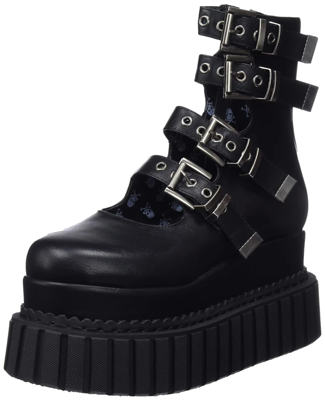 LAMODA Women's Same Crew Ankle Boot, Black PU, 4 UK