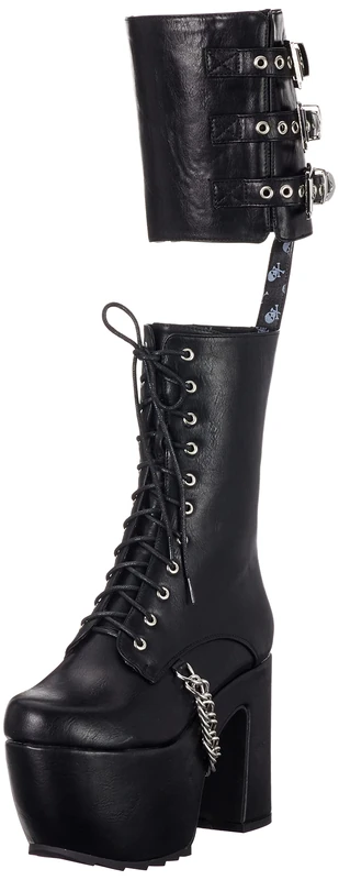 LAMODA Women's Spellbound Knee High Boot, Black Pu, 3 UK