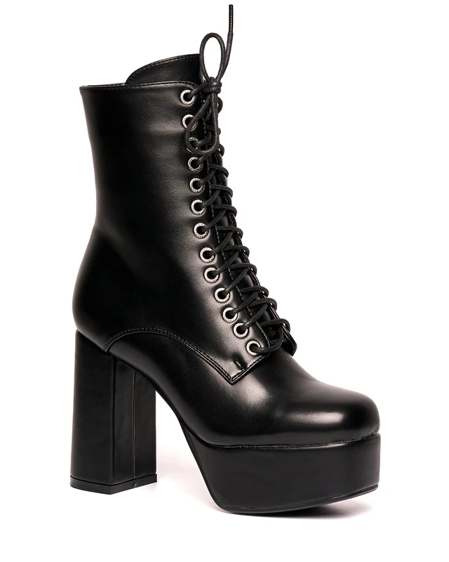 LAMODA Women's Own It Ankle Boot, Black Pu, 7 UK