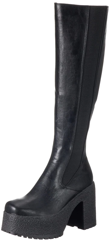 LAMODA Women's Peace and Quiet Knee high Boot, Black PU, 6.5 UK - Image 1