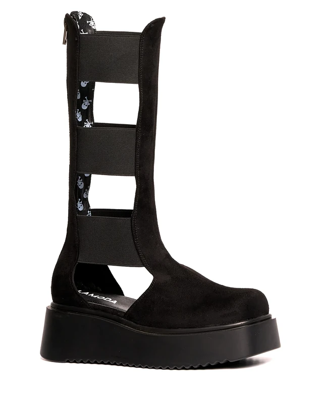 LAMODA Women's Gloomy Days Ankle Boot, Black Black Suede, 8 UK - Image 1