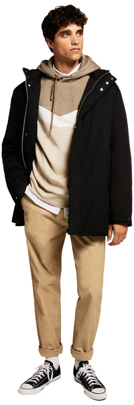 Springfield Men's Hooded Jacket, Black/White, L