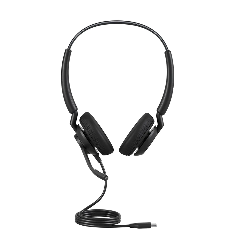 Jabra Engage 40 Wired Stereo Headset with Noise-Cancelling 2-Mic Technology, Ultra-Light Design and USB-C Cable - works with all leading Unified communications platforms such as Zoom, Unify - Black
