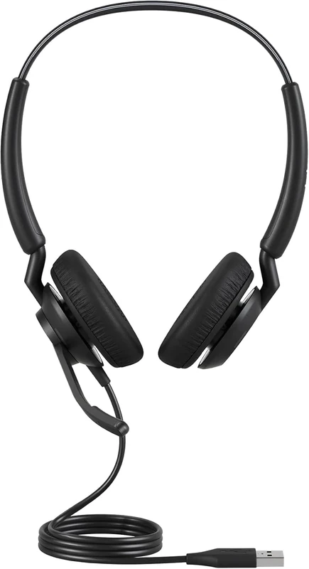 Jabra Engage 40 Wired Stereo Headset with Inline Call Control, Noise-Cancelling 2-Mic Technology, and USB-A Cable - works with all leading Unified communications platforms such as Zoom, Unify - Black