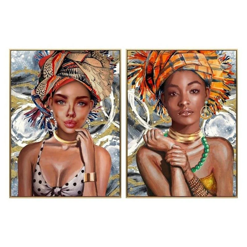 DKD Home Decor African Picture (63 x 3.5 x 93 cm) (2 Pieces) (Reference: S3018323)