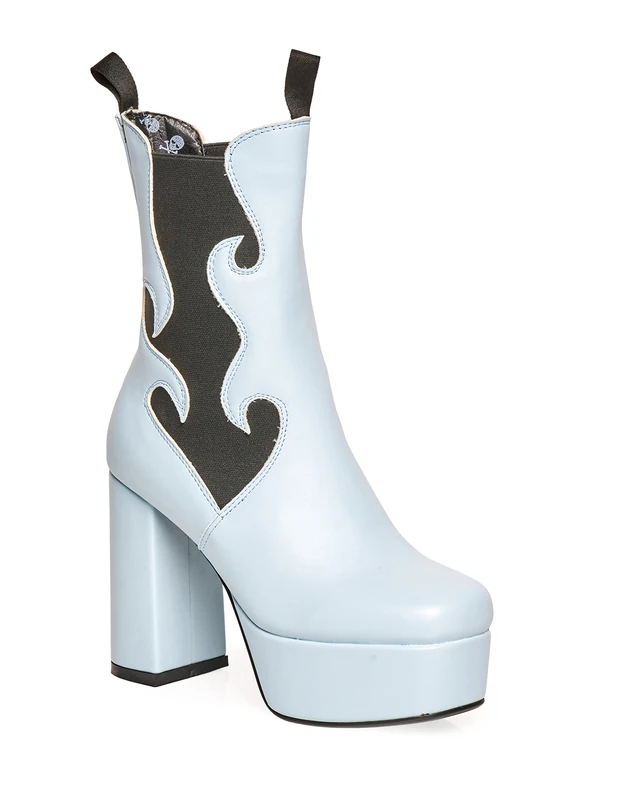 LAMODA Women's Feelings Ankle Boot, Blue Pu, 8 UK