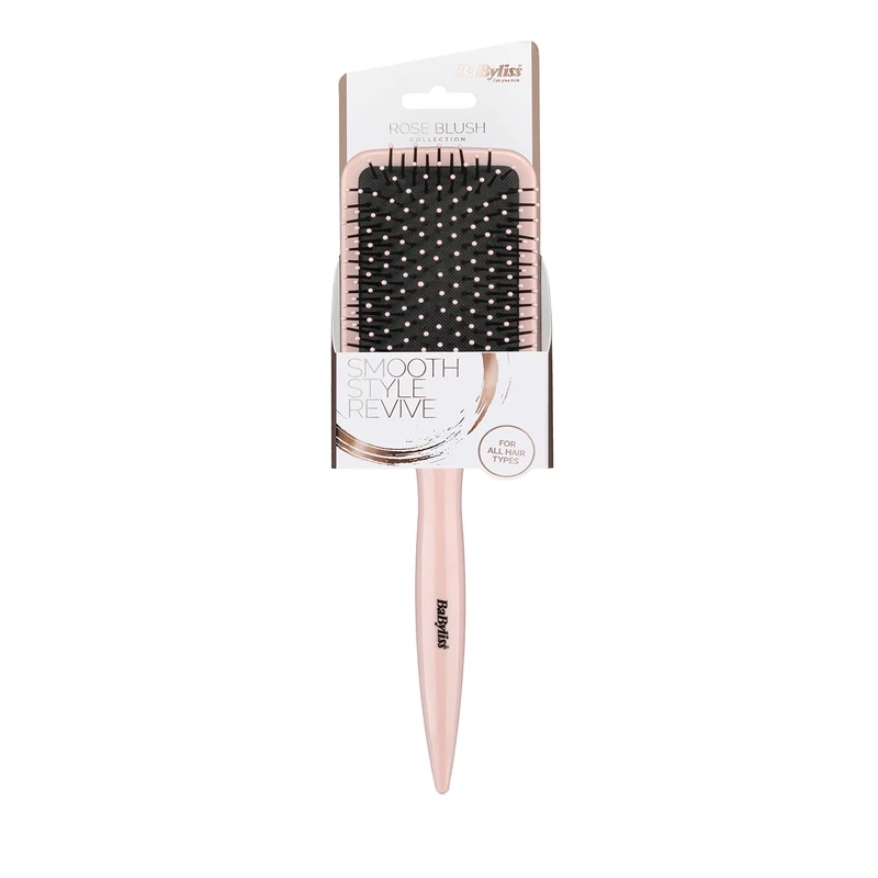 BaBylissPRO Rose Blush Paddle Hair Brush - Pink Styling Tool - Image 1
