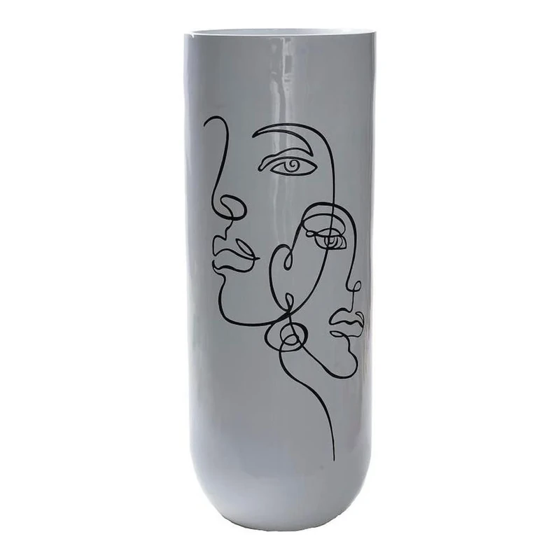 DKD Home Decor Abstract White Resin Modern Vase (35 x 35 x 90 cm)