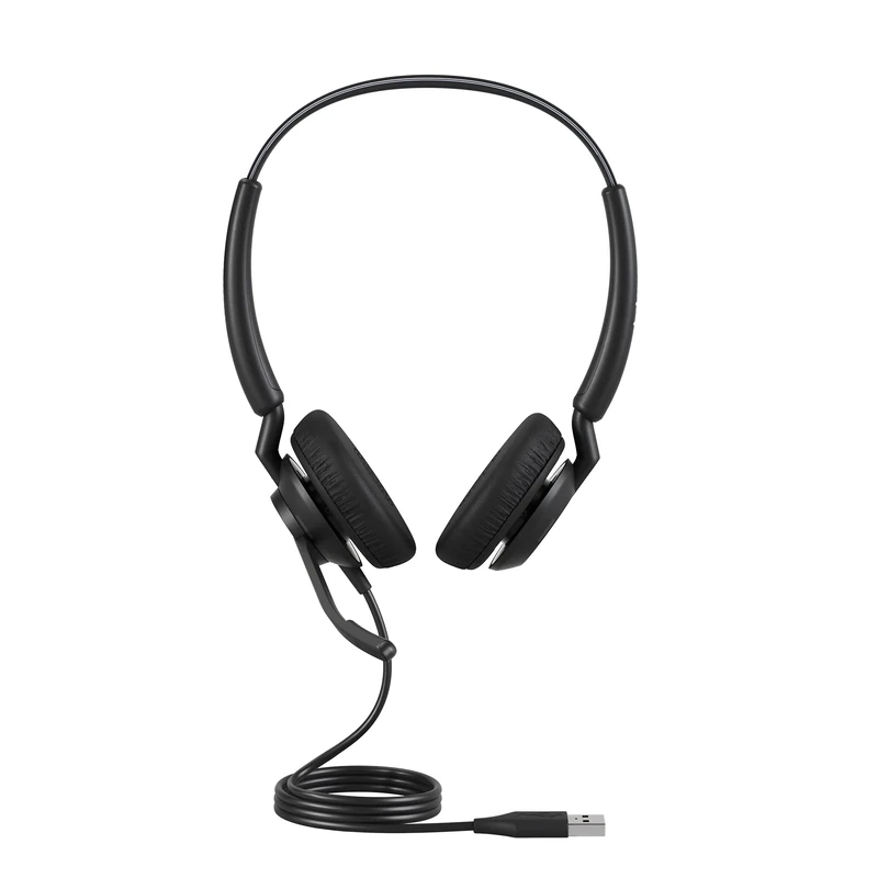 Jabra Engage 40 Wired Stereo Headset with Noise-Cancelling 2-Mic Technology and USB-A Cable, Ultra-Lightweight - works with all leading Unified Communications platforms such as Zoom, Unify - Black