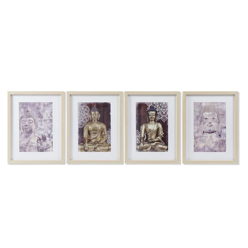 DKD Home Decor Polystyrene Buddha (4 Pieces) (35 x 2.5 x 45 cm) (Reference: S3018186)