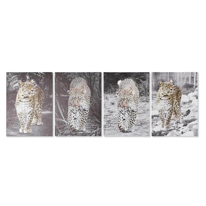 DKD Home Decor Leopard Picture (50 x 1.8 x 70 cm) (4 Pieces) (Reference: S3018177) - Image 1