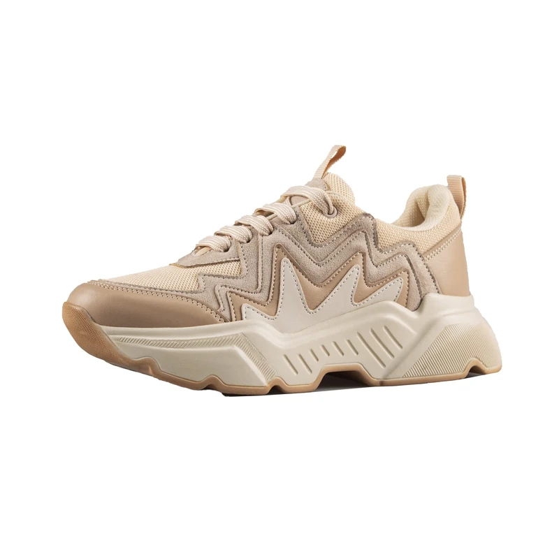 Bonateks Women's Defrb100152 Sneaker, Beige, 3.5 UK