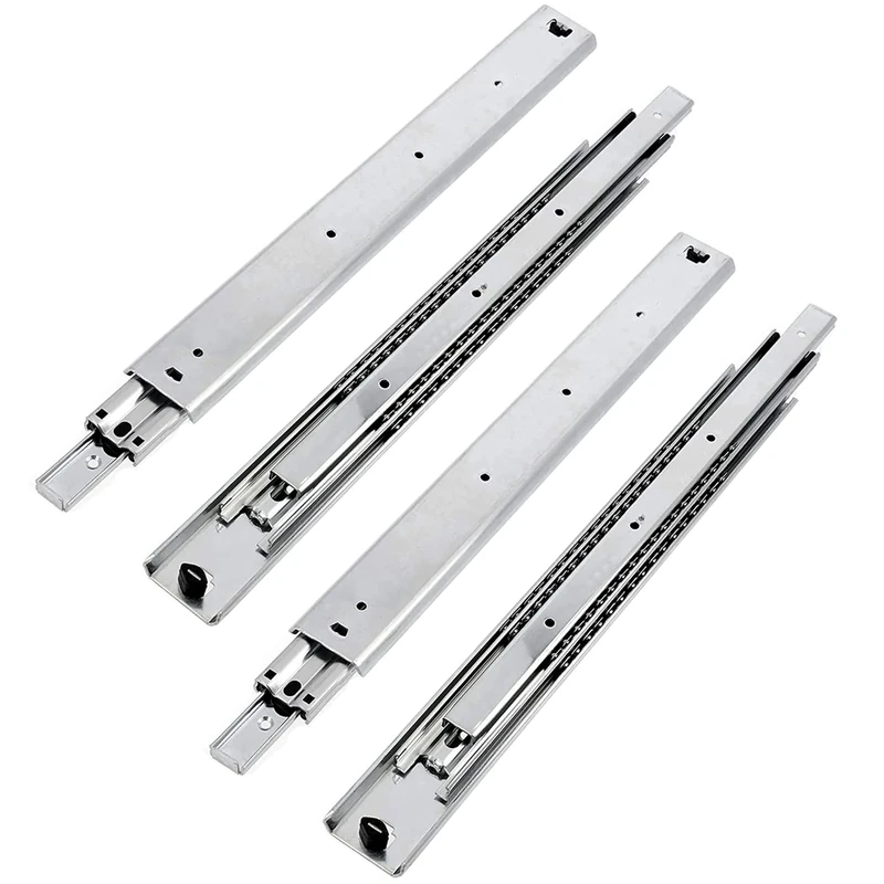 GTV H53 Drawer Runners Full Extension Drawer Runners - 53.9 x 800 mm - 2 mm Thick Galvanised Steel - Roller Extension Telescopic Rail Ball Guide - Rail System Maximum Load 100 kg 2 Set = 4 Pieces
