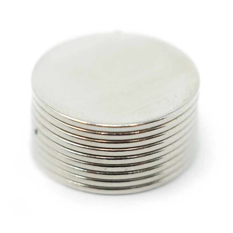N42 Neodymium Disc Magnet - 9/16 in. dia x 1/32 in. thick - 1.37lbs Pull (Pack of 100) - Image 1