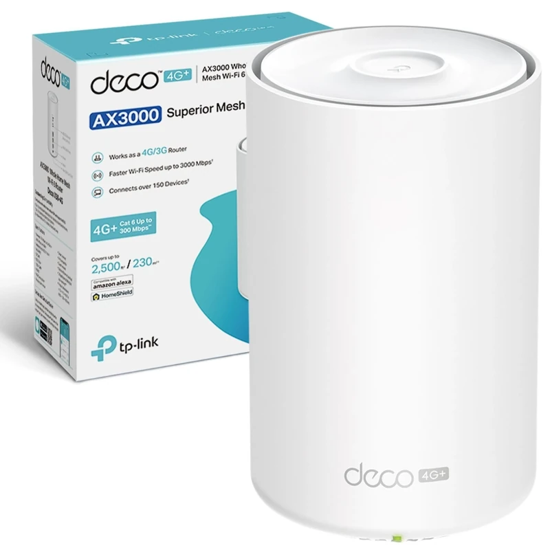 TP-Link Deco X50-4G AX3000 Whole Home Wi-Fi 6, Add on Single Unit for All WiFi 7/6/5 Deco Mesh Pack for Extended Coverage Requirement, Connects up to 150 Devices, HomeShield, Works with Alexa