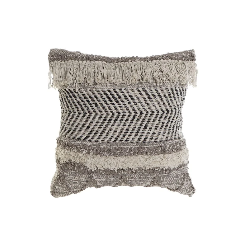 DKD Home Decor Brand Cushion Grey Beige Cotton (45 x 10 x 45 cm) (2 Pieces) (Reference: S3027368)