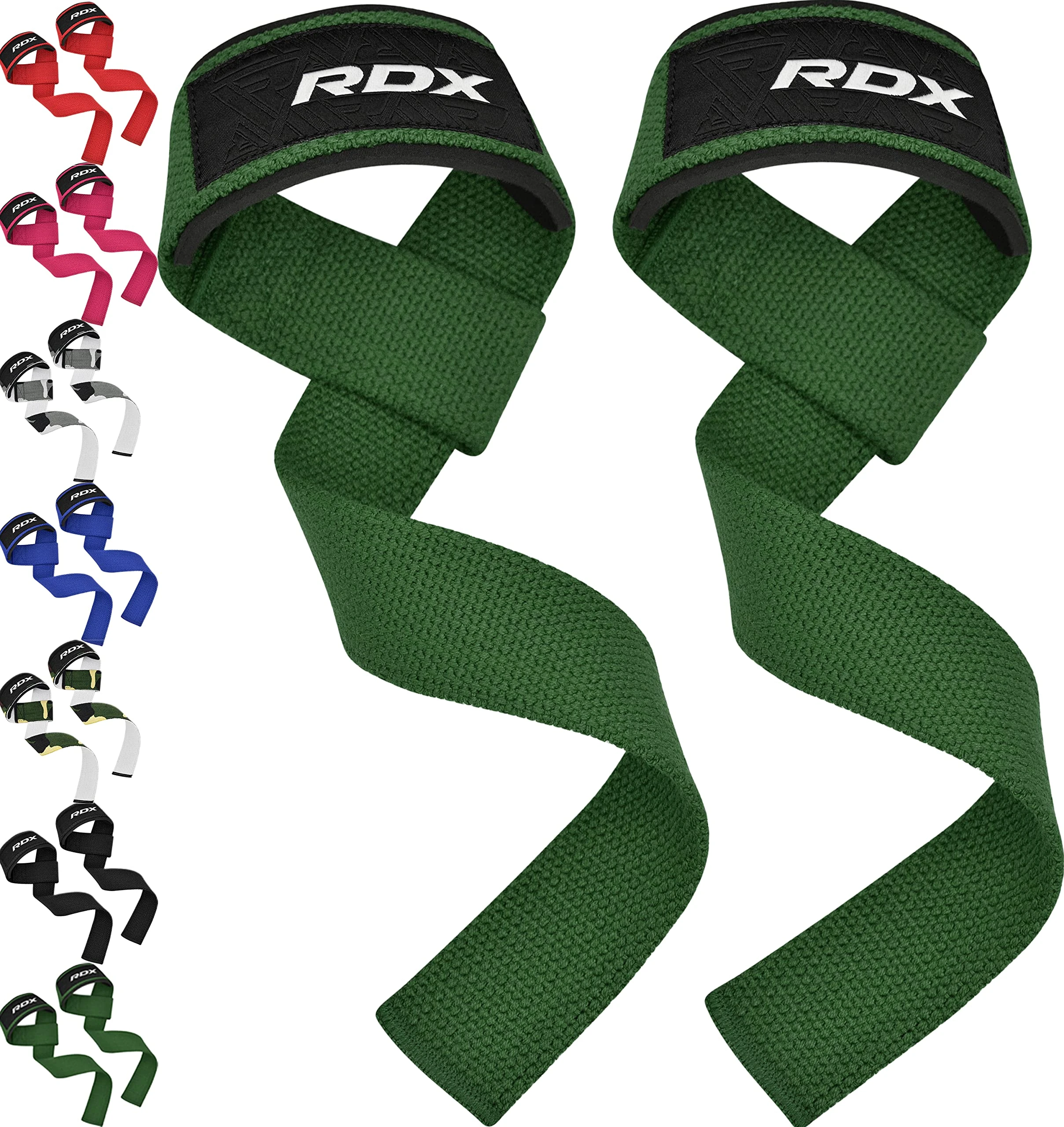 RDX Lifting Straps for Weightlifting – 100% Cotton Heavy Duty Gym Wrist Strap with 5MM Neoprene Padding, 60CM Anti-Slip Hand Grip Wraps for Deadlifts Powerlifting Workouts Strength Training, Men Women