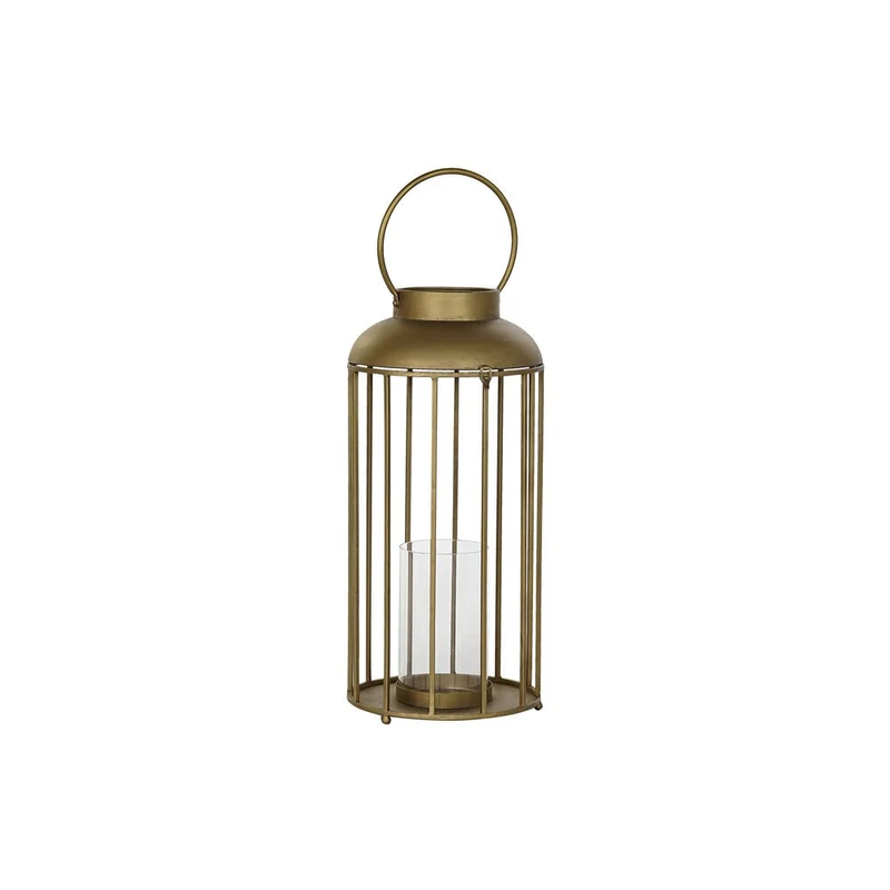 DKD Home Decor Candle Holder Gold Glass Metal (25 x 25 x 55 cm) (Reference: S3026378)