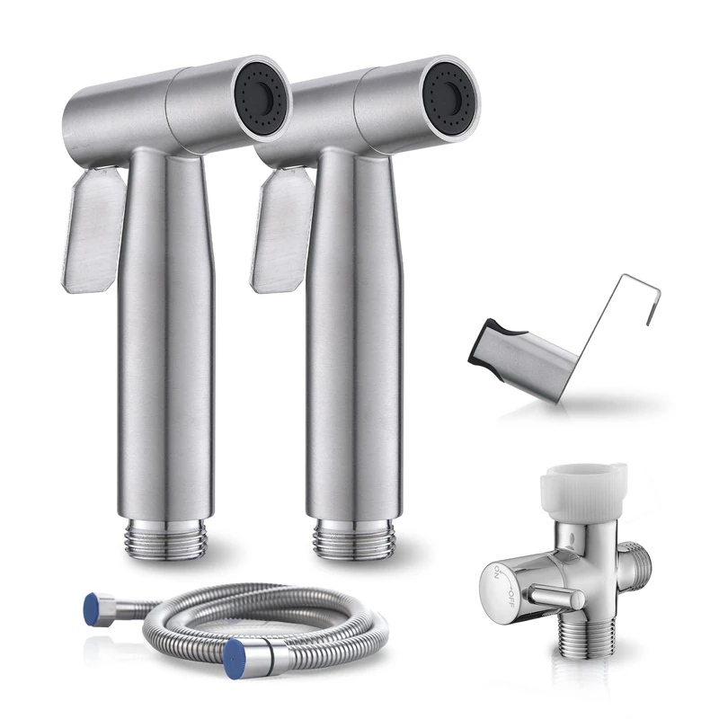 2 Packs BRITULIF Bidet Sprayer for Toilet, Hand Sprayer with Adjustable Jet Spray for Toilet Handheld Bidet Cloth Diaper Sprayer Set Muslim Shower Bidet Handheld-Easy to Install - Image 1