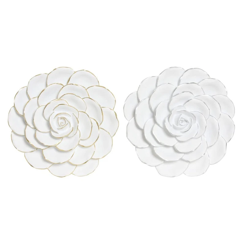 DKD Home Decor Brand Wall Decor Resin Flower (2 Pieces) (32 x 8 x 32 cm) (Reference: S3018981) - Image 1