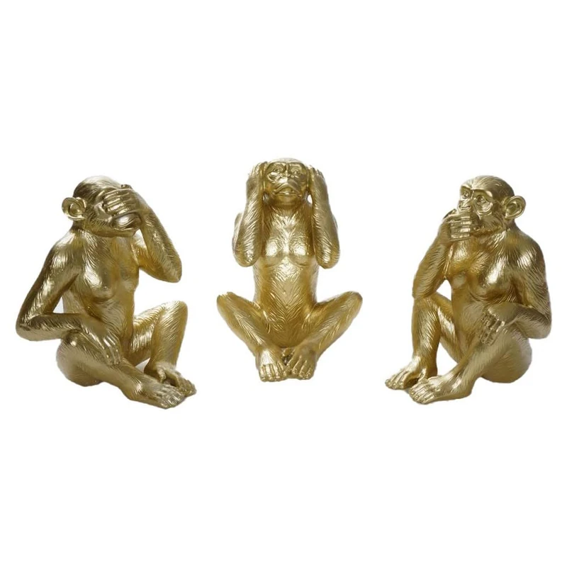DKD Home Decor Resin Decorative Figurine (18.5 x 19 x 25 cm) (3 Pieces) (Reference: S3019684)