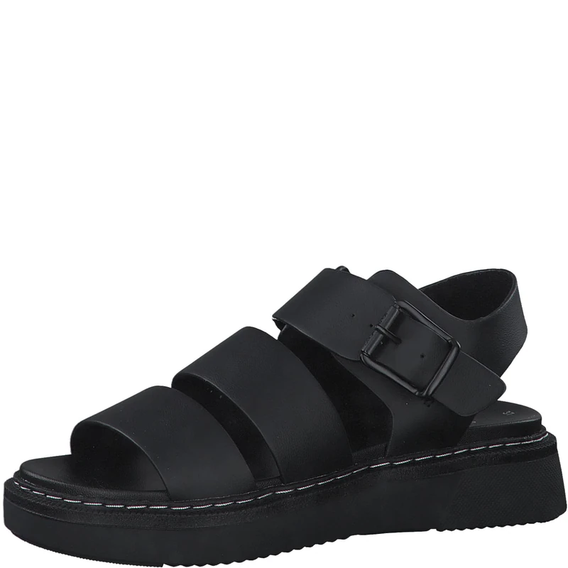 s.Oliver Women's 5-5-28202-28 Flat Sandals, black, 7 UK