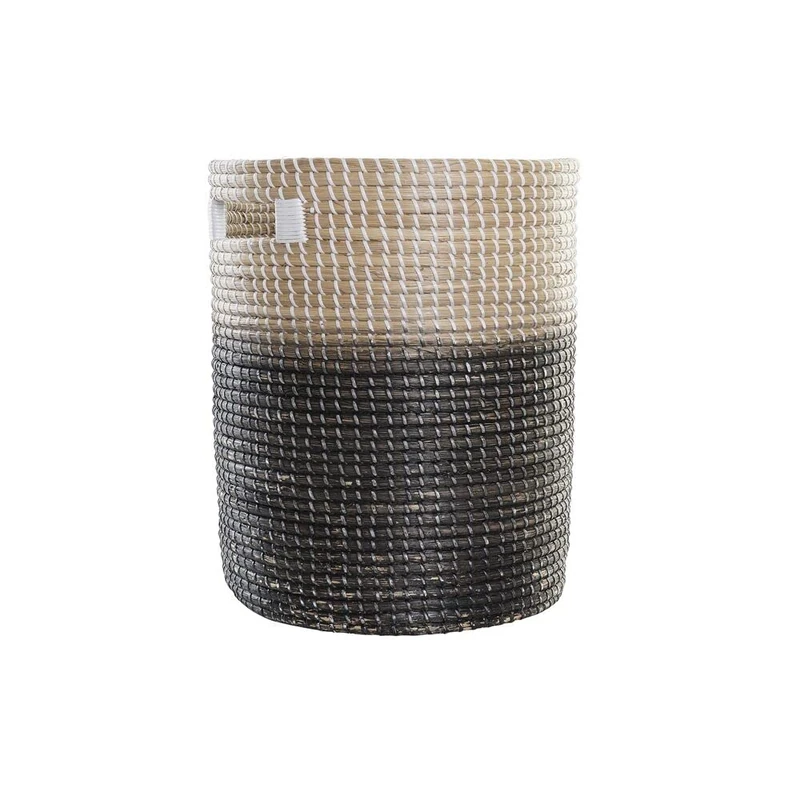 DKD Home Decor Natural Orange Sea Grass Basket (33 x 33 x 43 cm) (Reference: S3018628) - Image 1