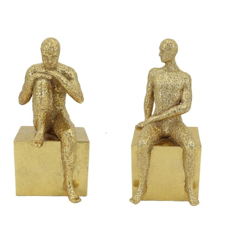 DKD Home Decor Gold Resin Decorative Figurine (10 x 11.8 x 21.5 cm) (2 Pieces) (Reference: S3019656)