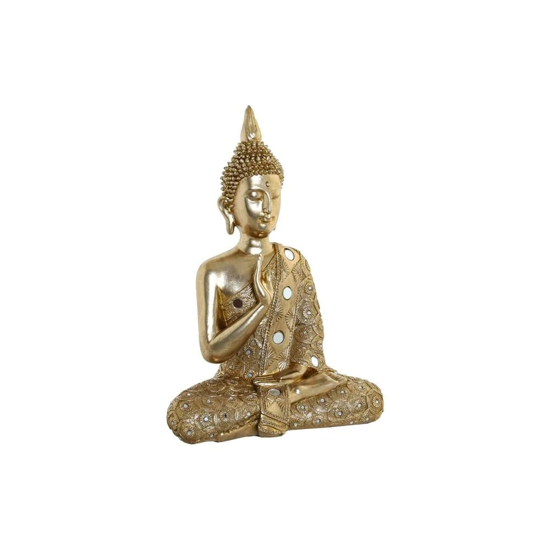 DKD Home Decor Golden Buddha Resin Figurine (29 x 14 x 40.5 cm) (Reference: S3019633)