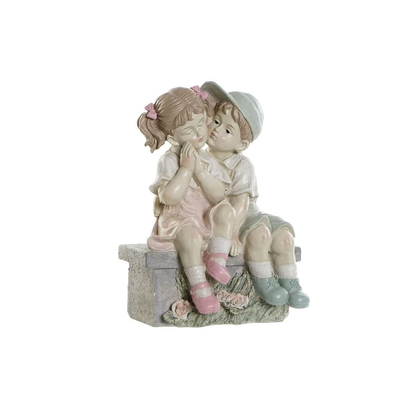 DKD Home Decor Blue Pink Resin Children Figurine (27 x 17.5 x 34.5 cm) (Reference: S3019824)