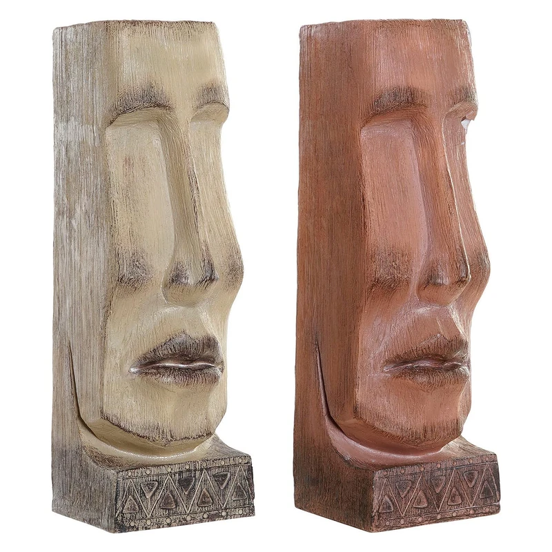 DKD Home Decor Beige Resin Terracotta (2 Pieces) (16 x 17 x 49 cm) (Reference: S3016051)