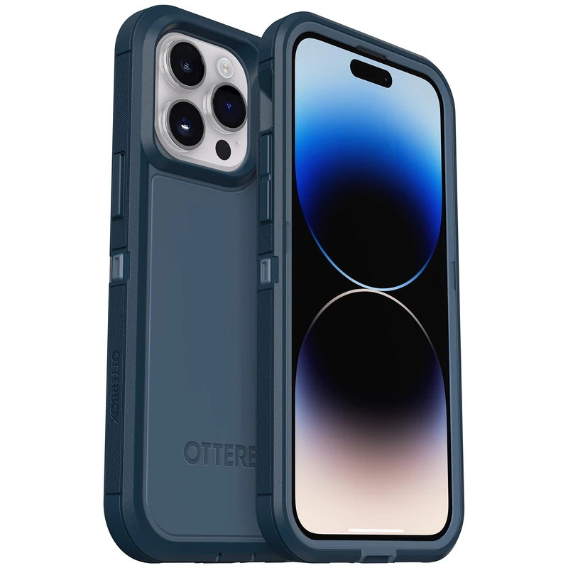 OtterBox iPhone 14 Pro (ONLY) Defender Series XT Case - Open Ocean (Blue), screenless, Rugged, Snaps to MagSafe, Lanyard Attachment - Image 1