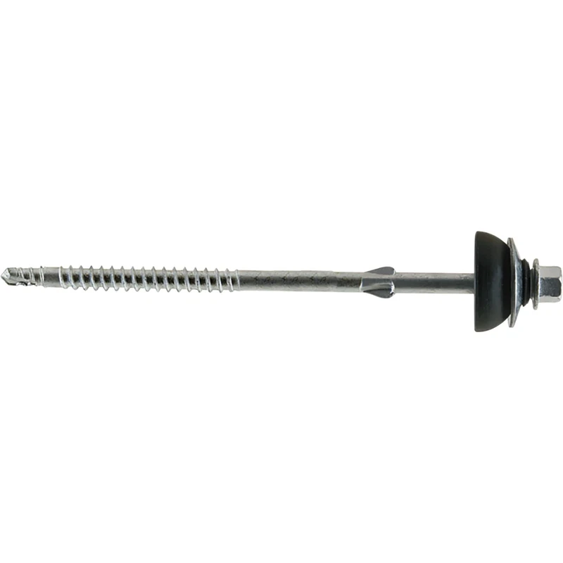 SawTec 111353 Eternit Screw 6.5 x 130 Duplex Coated with Drill Bit and Rain Hat, Stainless Steel