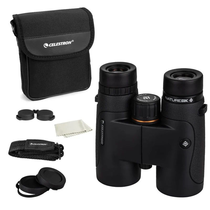Celestron 72323 Nature DX 10x42 Outdoor and Birding Binoculars, Fully Multi-Coated with BaK-4 Prisms, Rubber Armoured, Fog & Waterproof