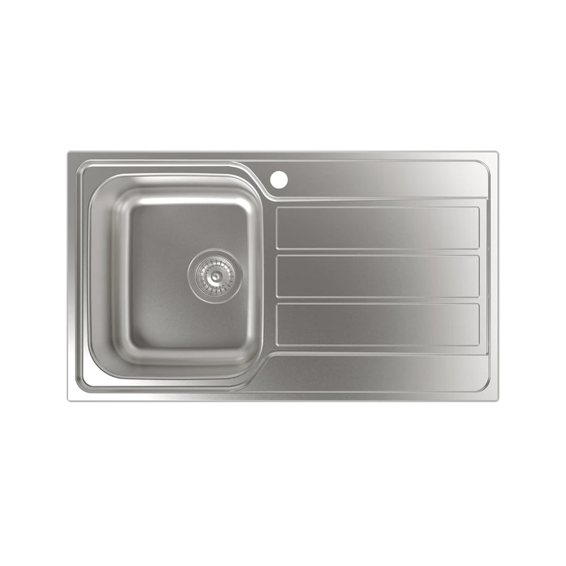 Cata | Above Counter Kitchen Sink | Square Bucket with Draining Rack | CDP-1 ED Model | Cabinet Installation 45 cm | Depth 18 cm | Stainless Steel