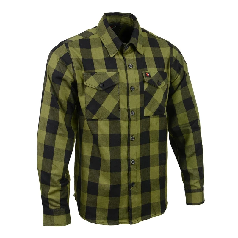 Milwaukee Leather Men's MNG11668 Black and Green Flannel Shirt, Multi, XXL