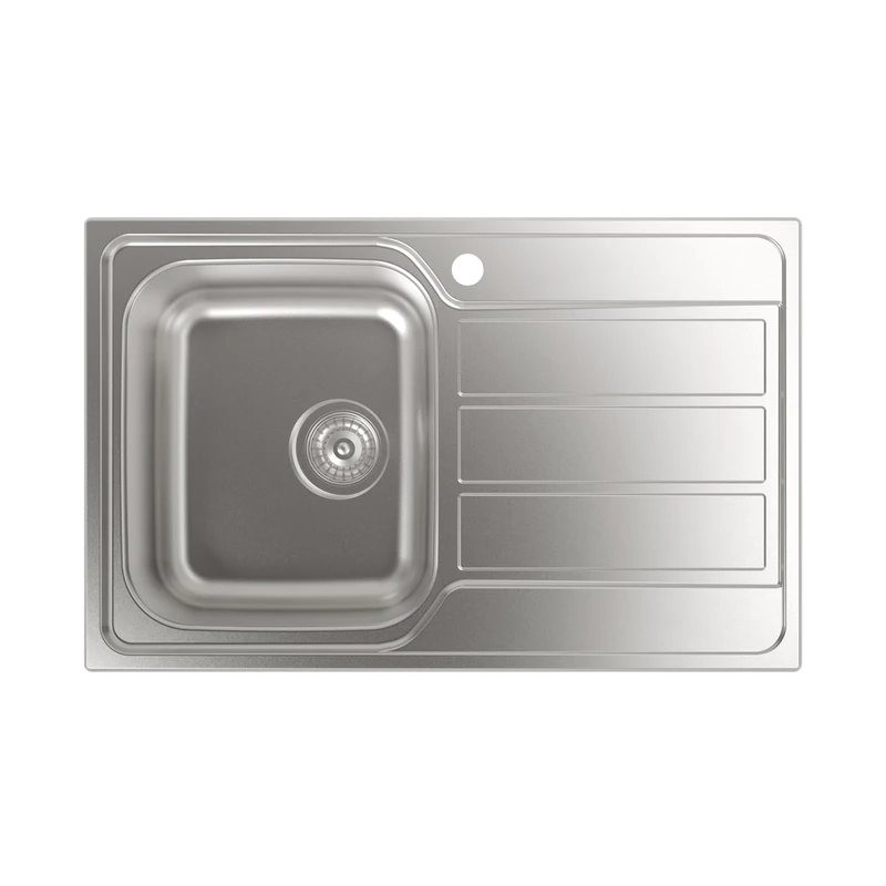 Cata | Above Counter Kitchen Sink | Square Bucket with Drainer | Model CDL-1 ED | Cabinet Installation 45 cm | Depth 18 cm | Stainless Steel