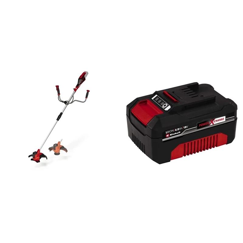 Einhell Power X-Change 18V Cordless Brush Cutter - Metal Blades, Bump Fed Spool & Harness - AGILLO 18/200 (Battery Not Included) - 4.0Ah Lithium-Ion Battery