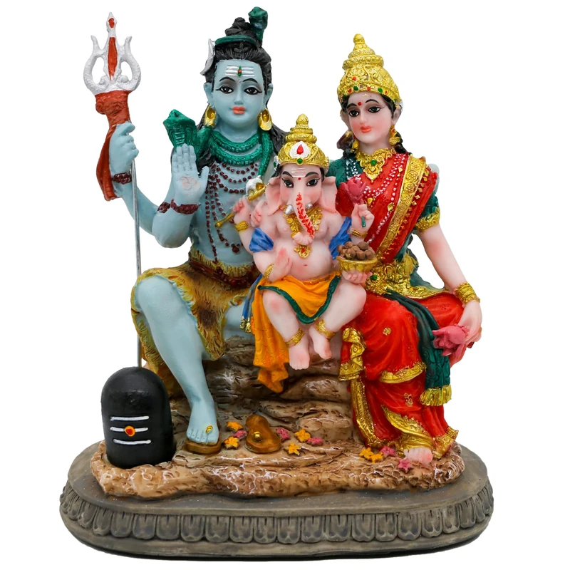 alikiki Krishna Culture Shiva Family Statue(6in) - Image 1