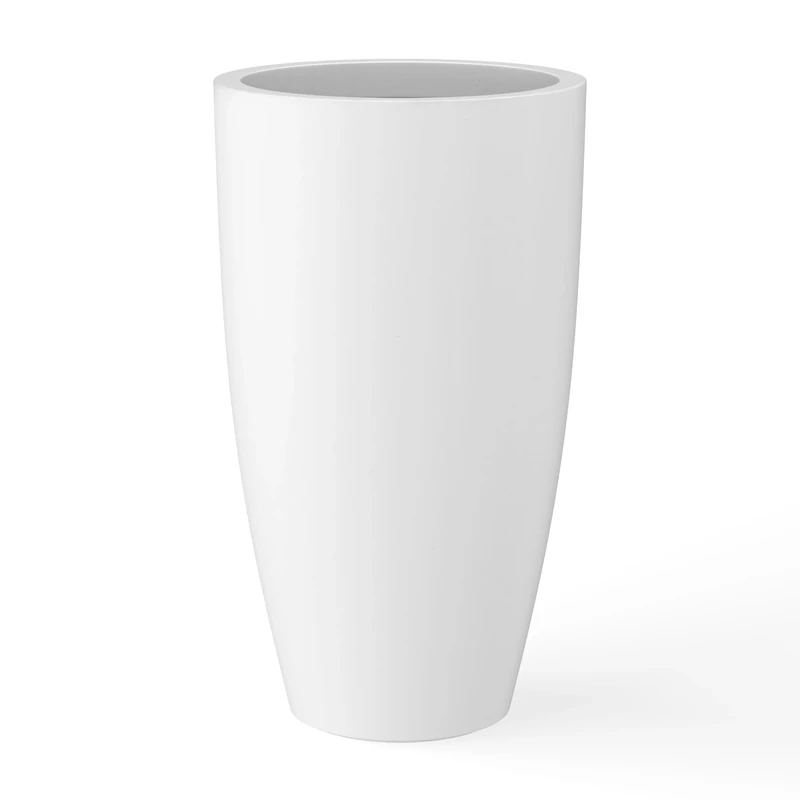 Kante Planter, Concrete, Pure White, 23.6" H