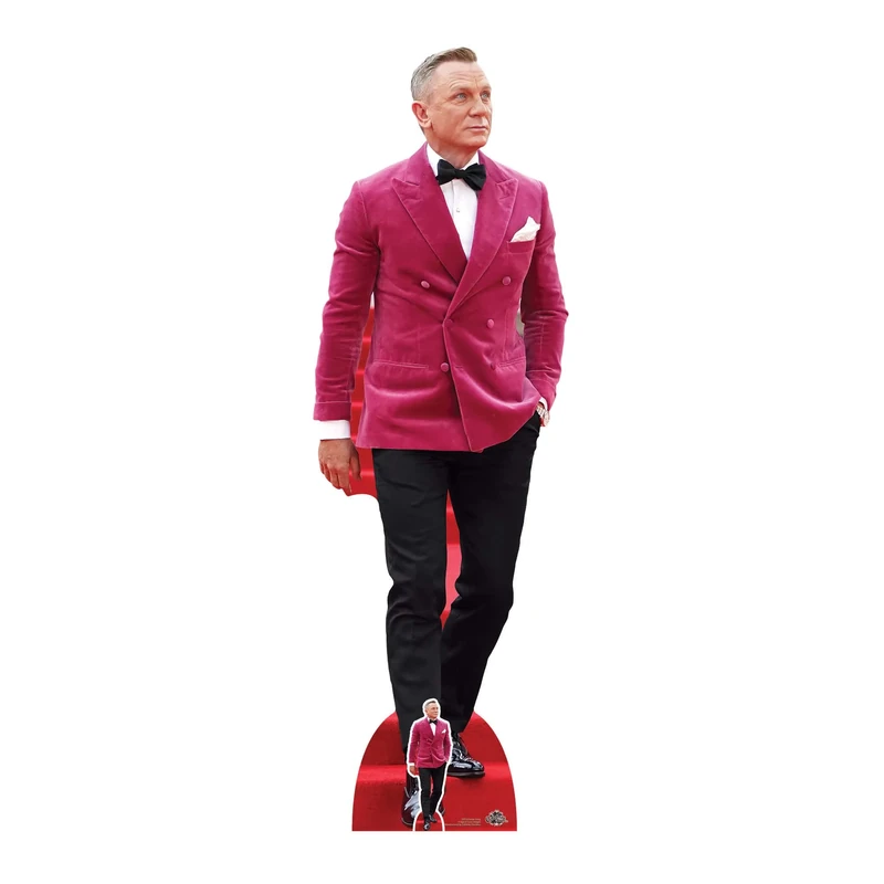 STAR CUTOUTS CS970 Daniel Craig Red Velvet Jacket Lifesize Cardboard Cutout With Mini