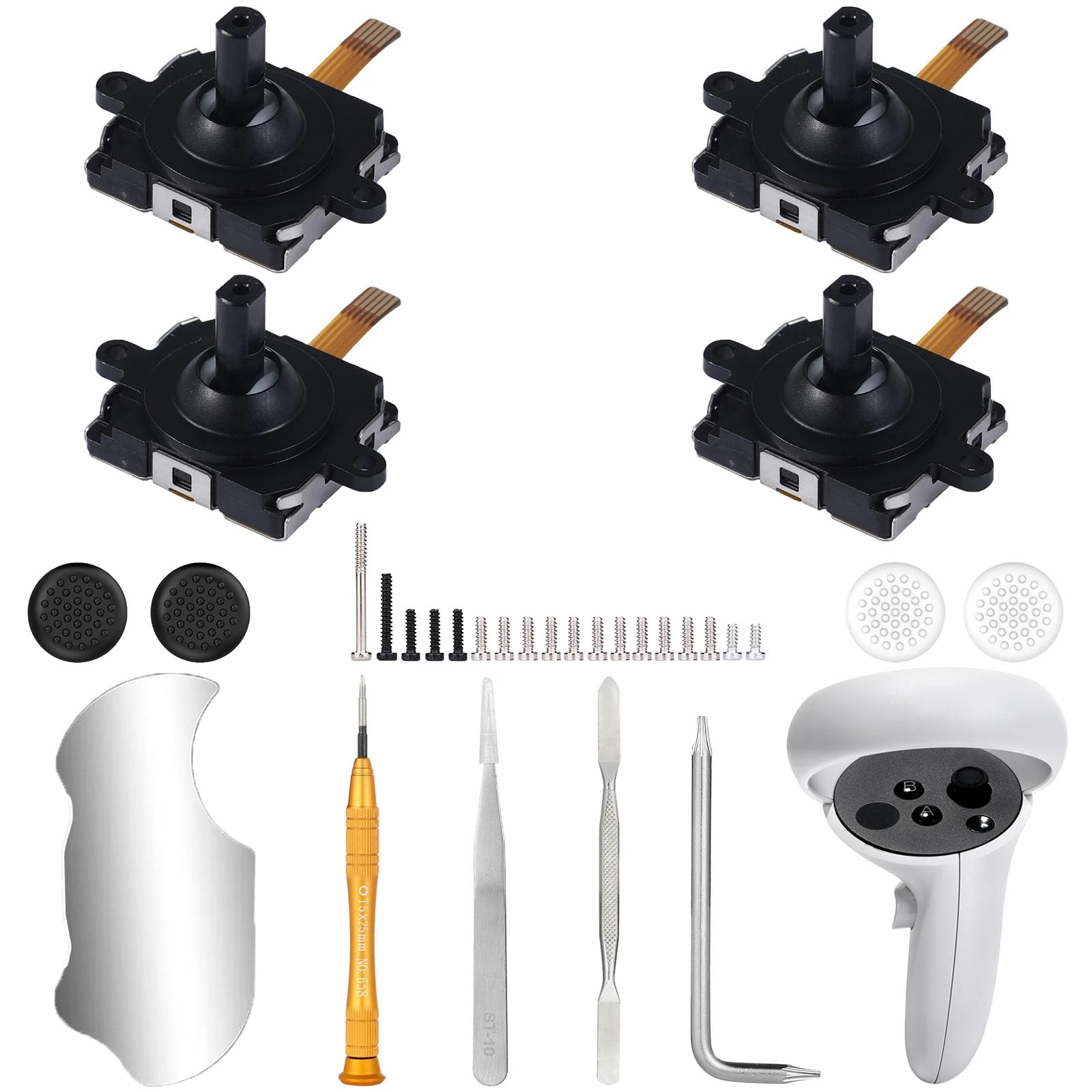 IKPEK 4Pcs Joystick Replacement for Oculus Quest 2 Controller, Joystick Analog Thumb Stick Repair Kit for Oculus Quest 2 Accessories