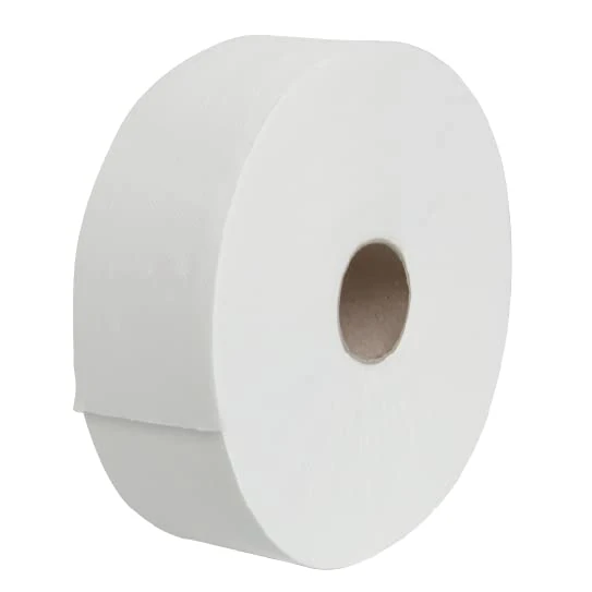 Jumbo/Maxi Toilet Paper Rolls 320 m - Pure Wadding - 2-Ply - White - Ecolabel - Made in France - Pack of 6