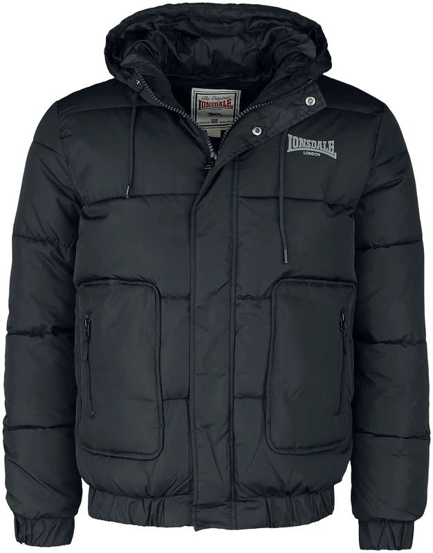 Lonsdale Men's Dollagh Winter Jacket, Black/Grey, XXXL
