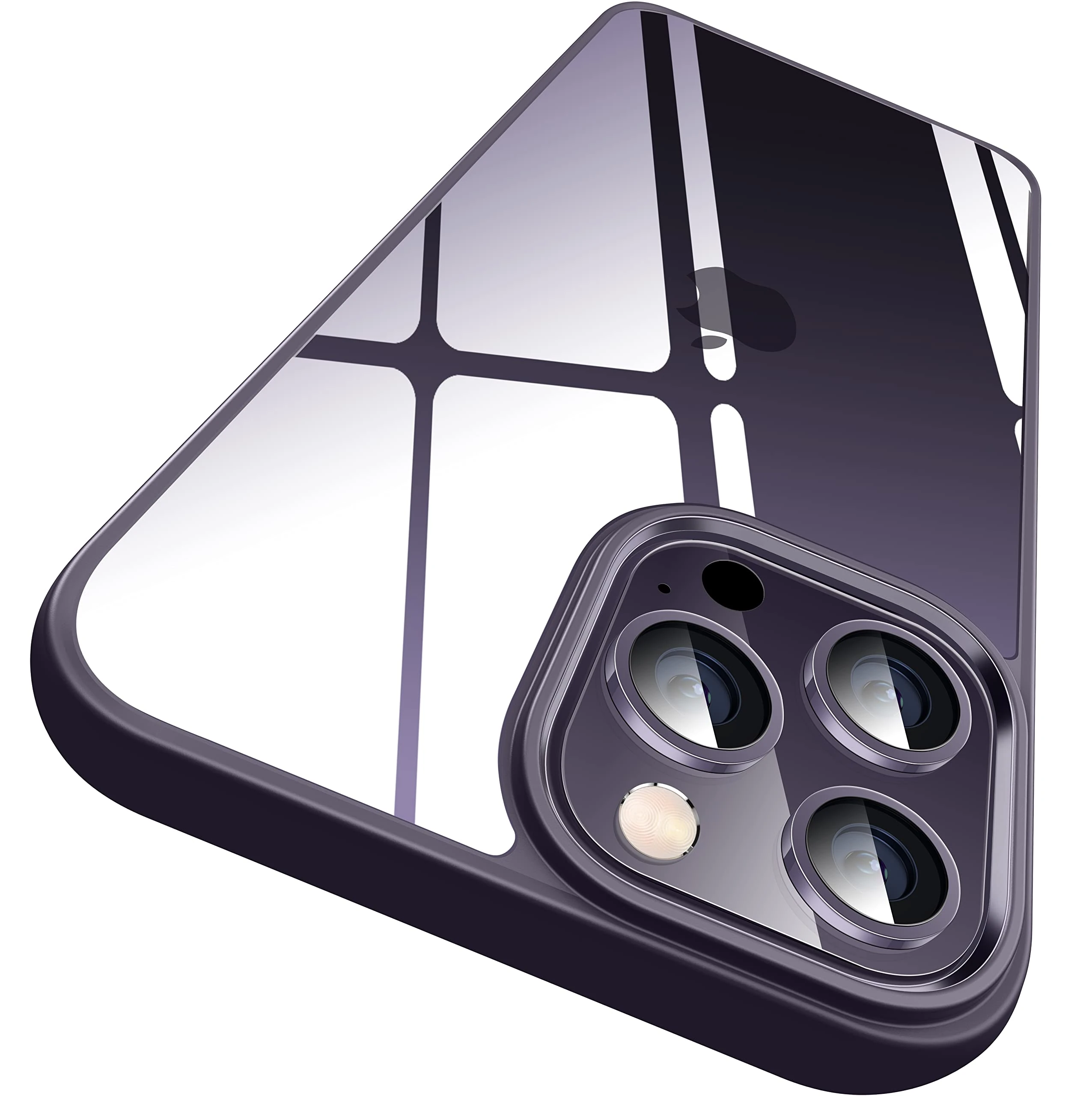 CASEKOO Crystal Clear for iPhone 14 Pro Max Case [Patented Anti-Yellowing Material] [Exceeds Military-grade Protection] Shockproof Protective iPhone 14 Pro Max Phone Case Thin Slim Cover, Purple