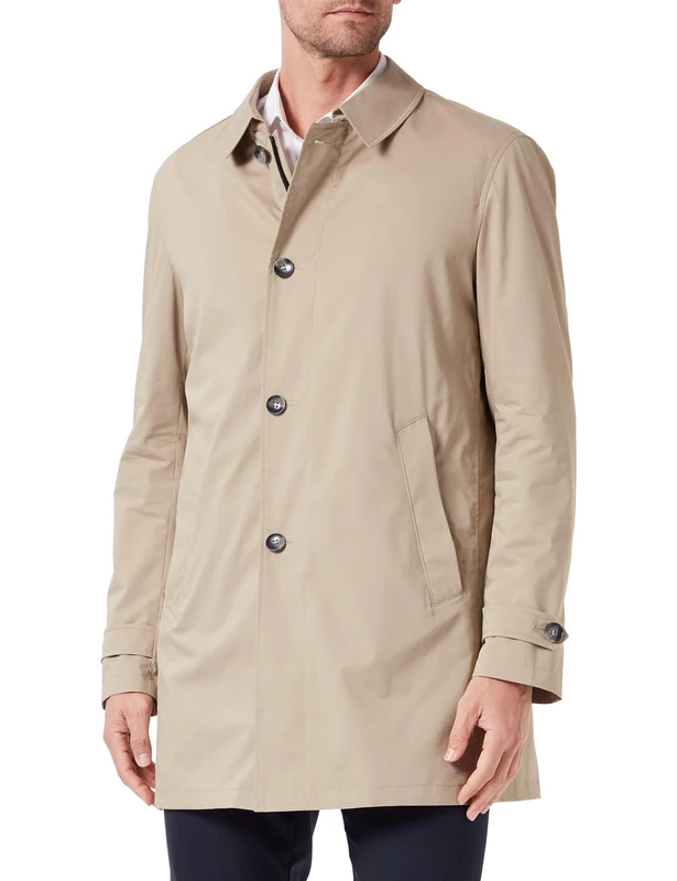 bugatti Men's 334232-34022 Coat - Beige, Size 40, 29