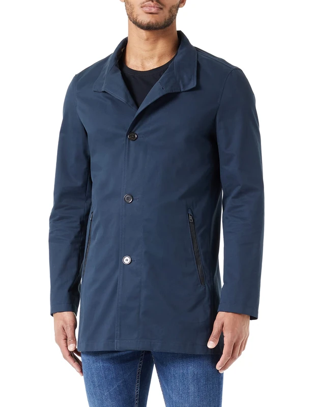 bugatti Men's 338400-39064 Coat, Navy-390, 25