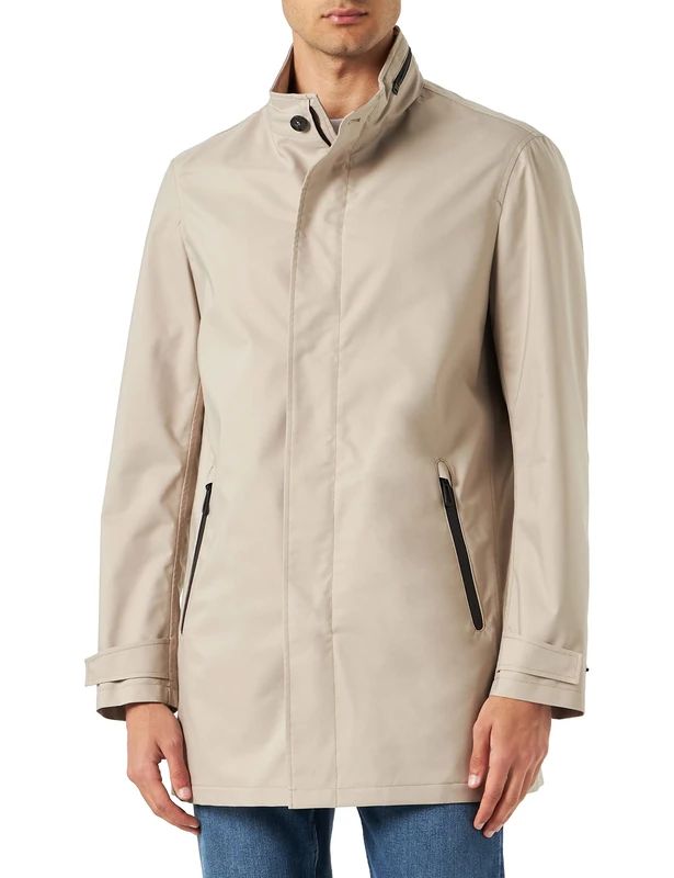 bugatti Men's 335200-39060 Coat, Beige-40, Standard, Beige - 40